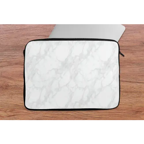 Minimalistisch - Wit - Grijze aders laptophoes neopreen klein 279 -tafel