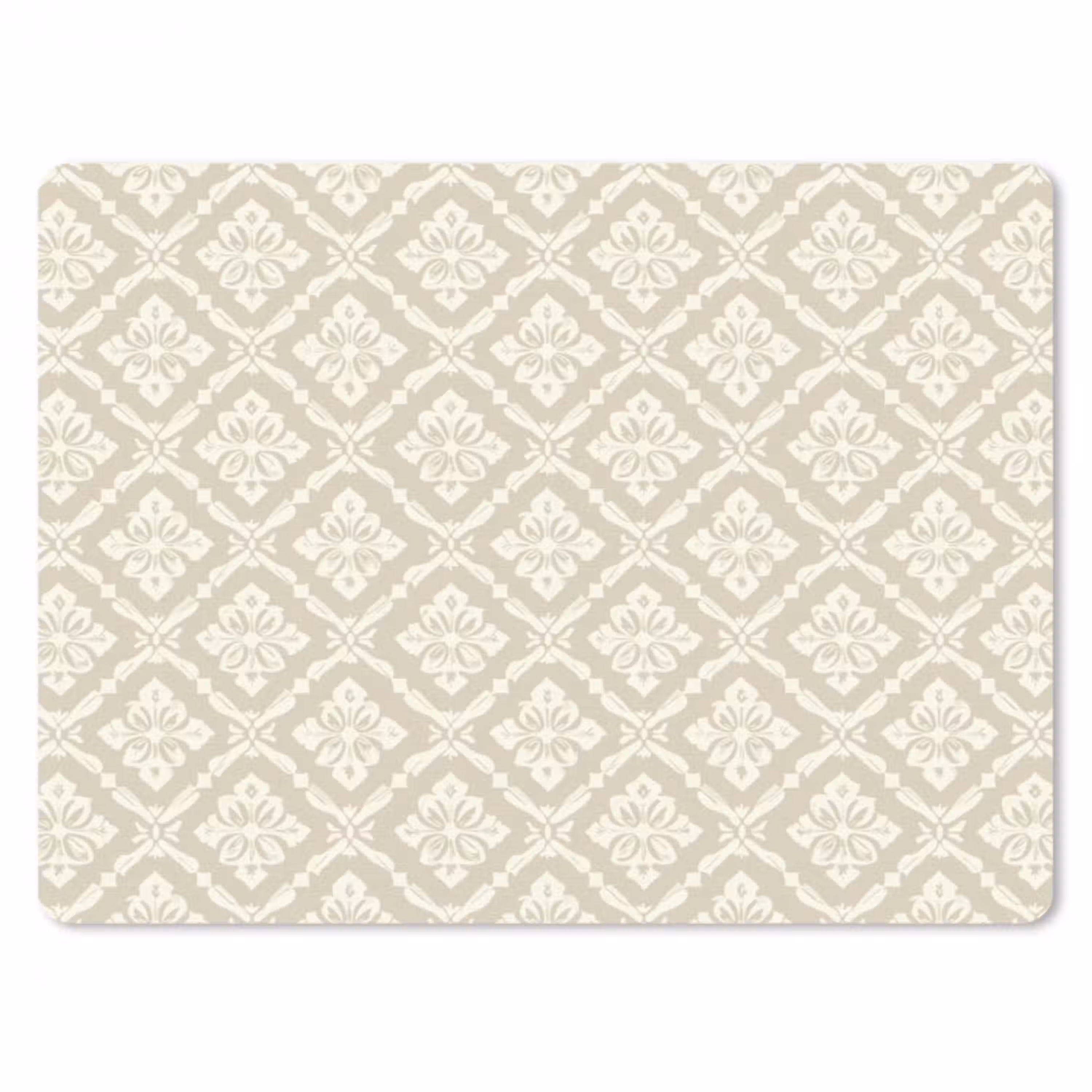 Floraal - Ornament - Beige muismat rubber klein 262 -3d