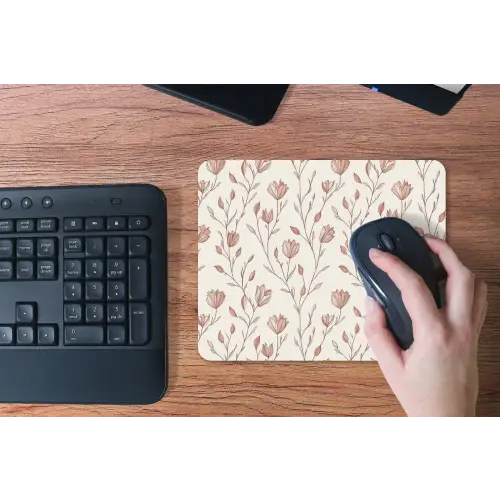 Patroon - Klassiek - Roze muismat rubber klein 262 -toetsenbord
