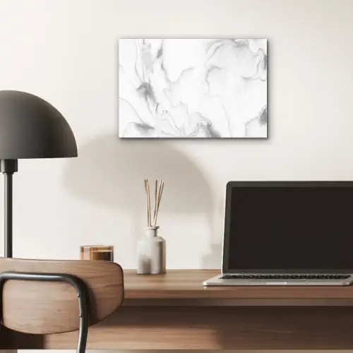 Marmer - Grijs - Wit - Abstract - Marmerlook aluminium wit klein -sfeer5