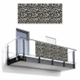 Modern - Abstract - Zwart Balkonbeschermer Duitsland klein 596 -3d