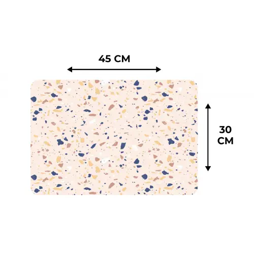 Terrazzo -  Patroon - Kleurrijk - Indigo Placemat vinyl groot 368 -specs