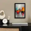 Moderne kunst - Oranje - Grijs - Abstract fotolijst zwart zonder passe partout klein -sfeer1