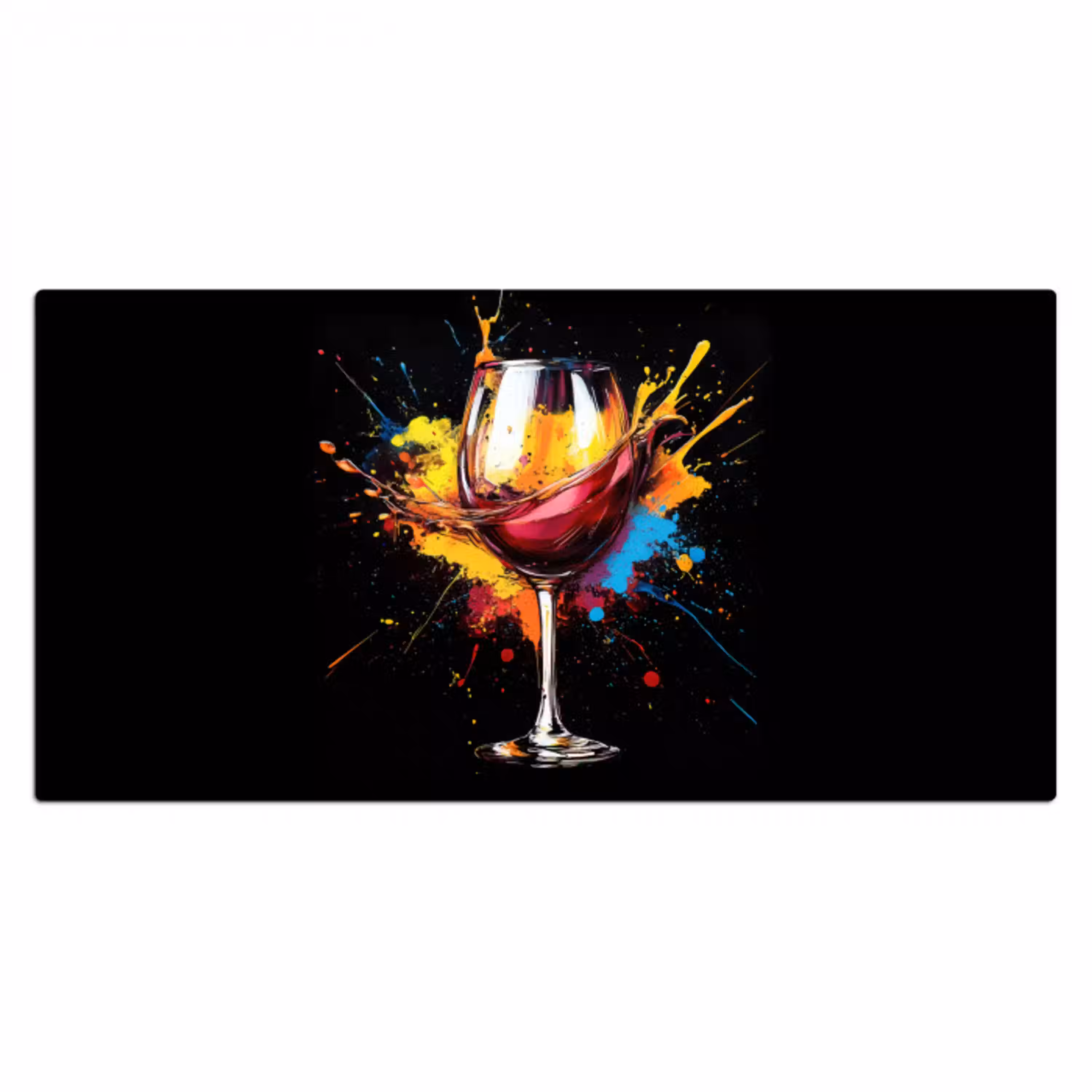 Wijn - Glas - Graffiti - Borrel - Rood - Verf Muismat XXL klein -3d_leeg