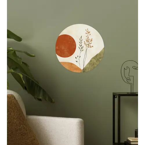 Zon - Abstract - Takken - Oranje Wandcirkel behangsticker klein -sfeer2