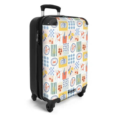 Italiaanse zomer print kleurrijk NBS - Handbagage koffer - Kinderen Unisex middel -productfoto_3d