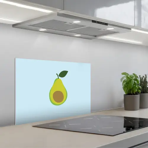 Avocado - Illustratie - Groene - Vrucht keuken achterwand spatscherm klein -3d_schuin