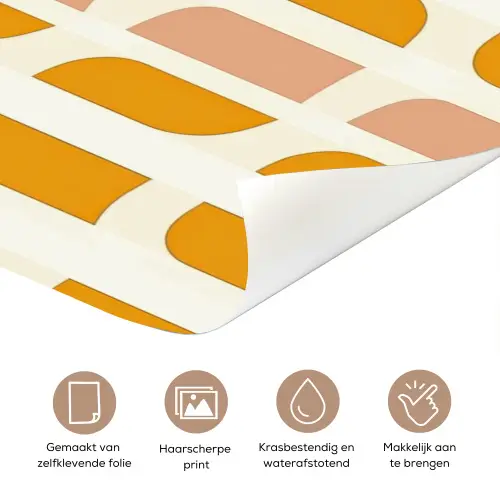Geometrisch - Patroon - Geel - Roze deurposter klein 289 -closeup_NL