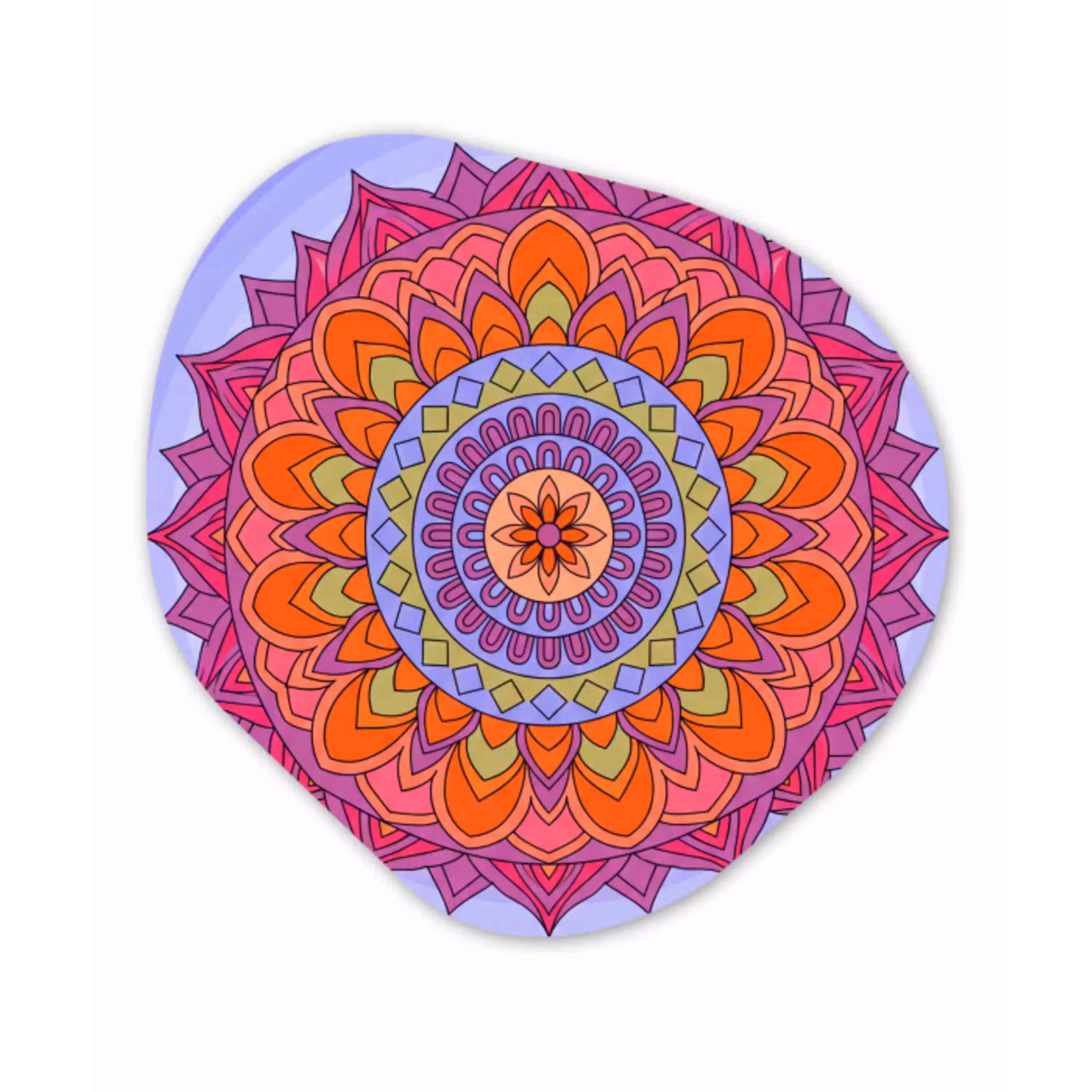 Mandala - Cirkel - Abstract - Kleurrijk - Patroon Wandcirkel Organisch Aluminium middel -3d
