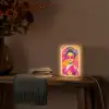 Vrouw - Zonnebril - Abstract - Oranje Light Box met kabel (Tafellamp) klein -sfeer4