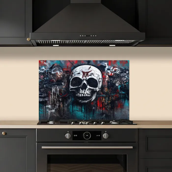 Schedels - Graffiti - Abstract keuken achterwand spatscherm klein -sfeer1