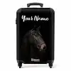 Elegant zwart paard NBS - Handbagage koffer - Kinderen Unisex middel -productfoto_recht