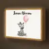 Zebra - Baby - Dieren - Roze ballon Light Box met batterij (Wandlamp kind) middel -z3d_website