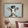 Koe - Zwart - Wit - Kok Textielframe zwart klein -sfeer1