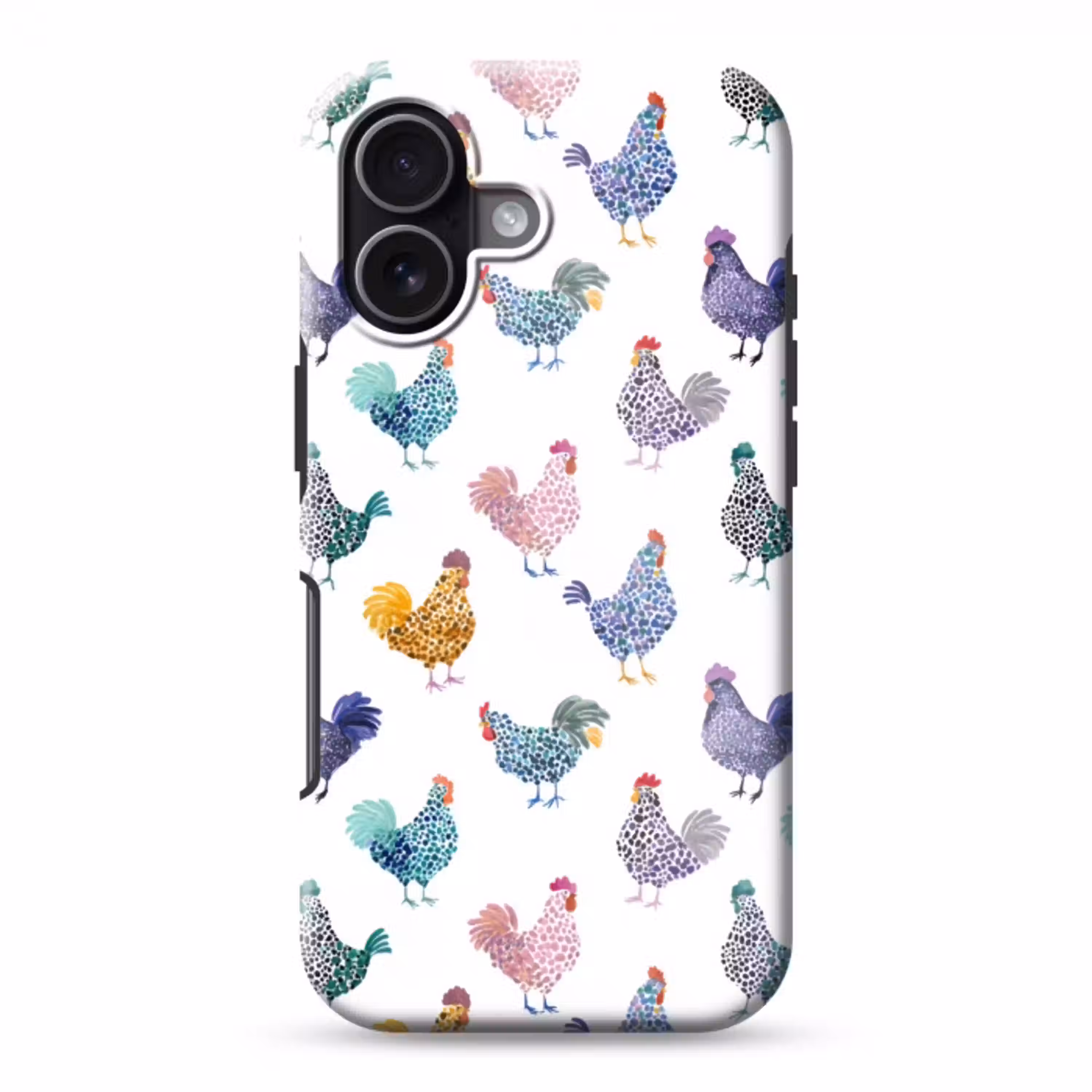Kippen -Aquarel - Kleurrijk Toughcase MagSafe Apple iPhone 17 klein 1017 -3d
