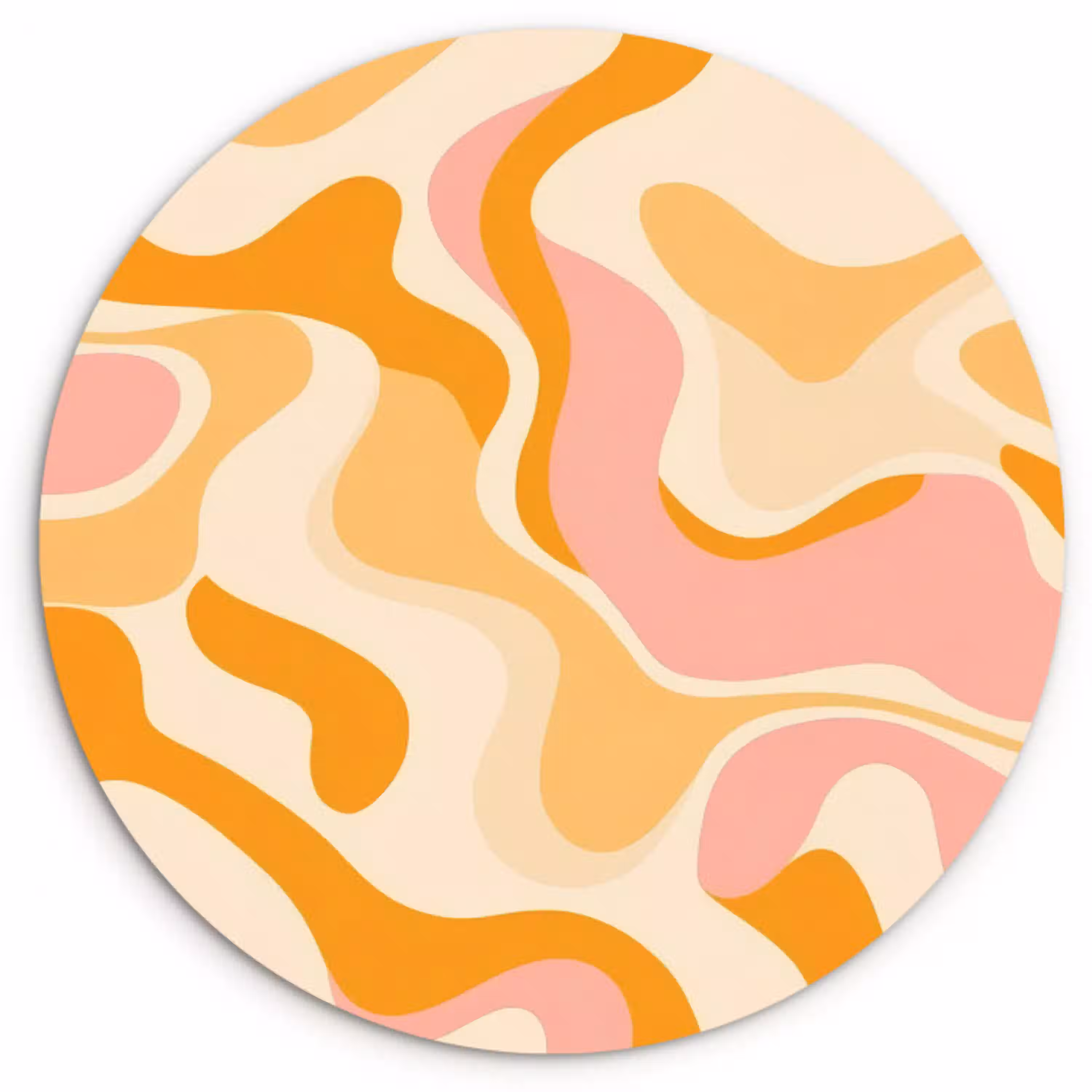 Abstract - Golvend - Oranje Wandcirkel plexiglas klein -3d