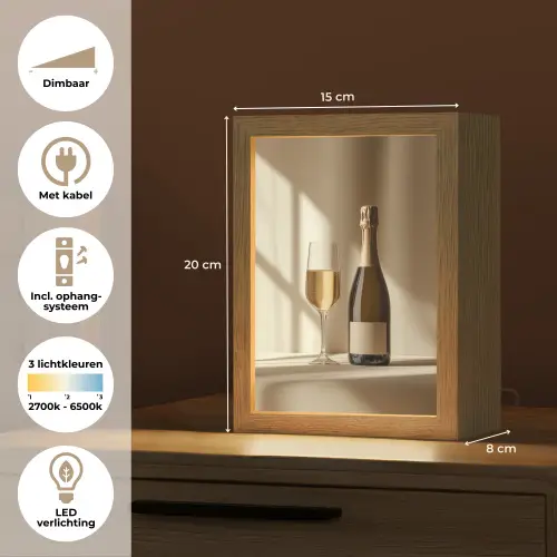 Champagne - Beige - Schaduw - Bubbels Light Box met kabel (Tafellamp) klein -USP_NL