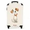 Bruin gevlekte pup op een beige achtergrond NBS - Handbagage koffer - Volwassenen Unisex middel -productfoto_recht