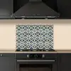 Tegel - Patroon - Blauw - Beige keuken achterwand spatscherm klein 900 -sfeer1