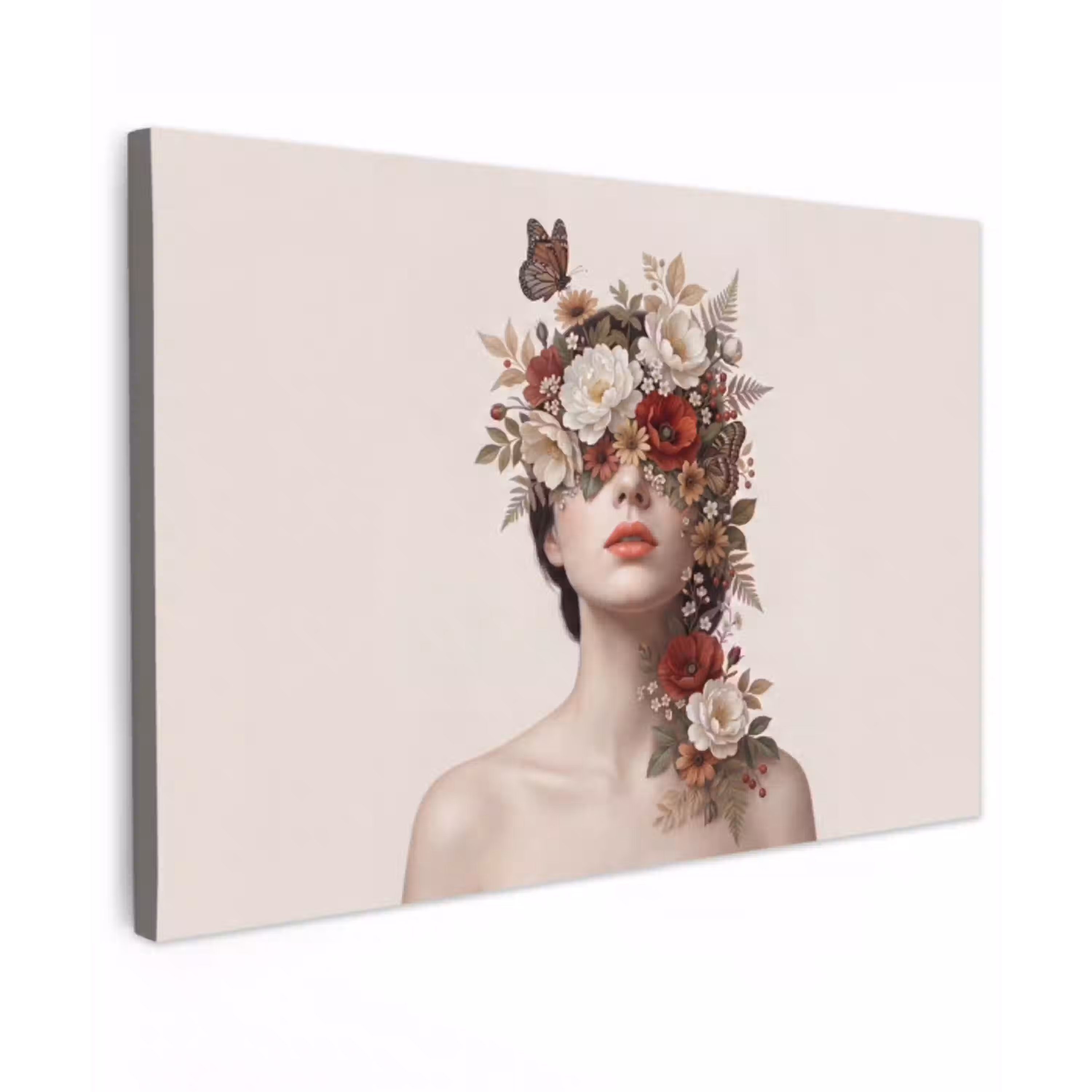 Portret - Bloemen - Cremé canvas 2cm klein -z3d