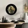 Cupcake - Eten - Goud - Zwart KitchenYeah - Keuken - Wandcirkel Forex klein -sfeer2