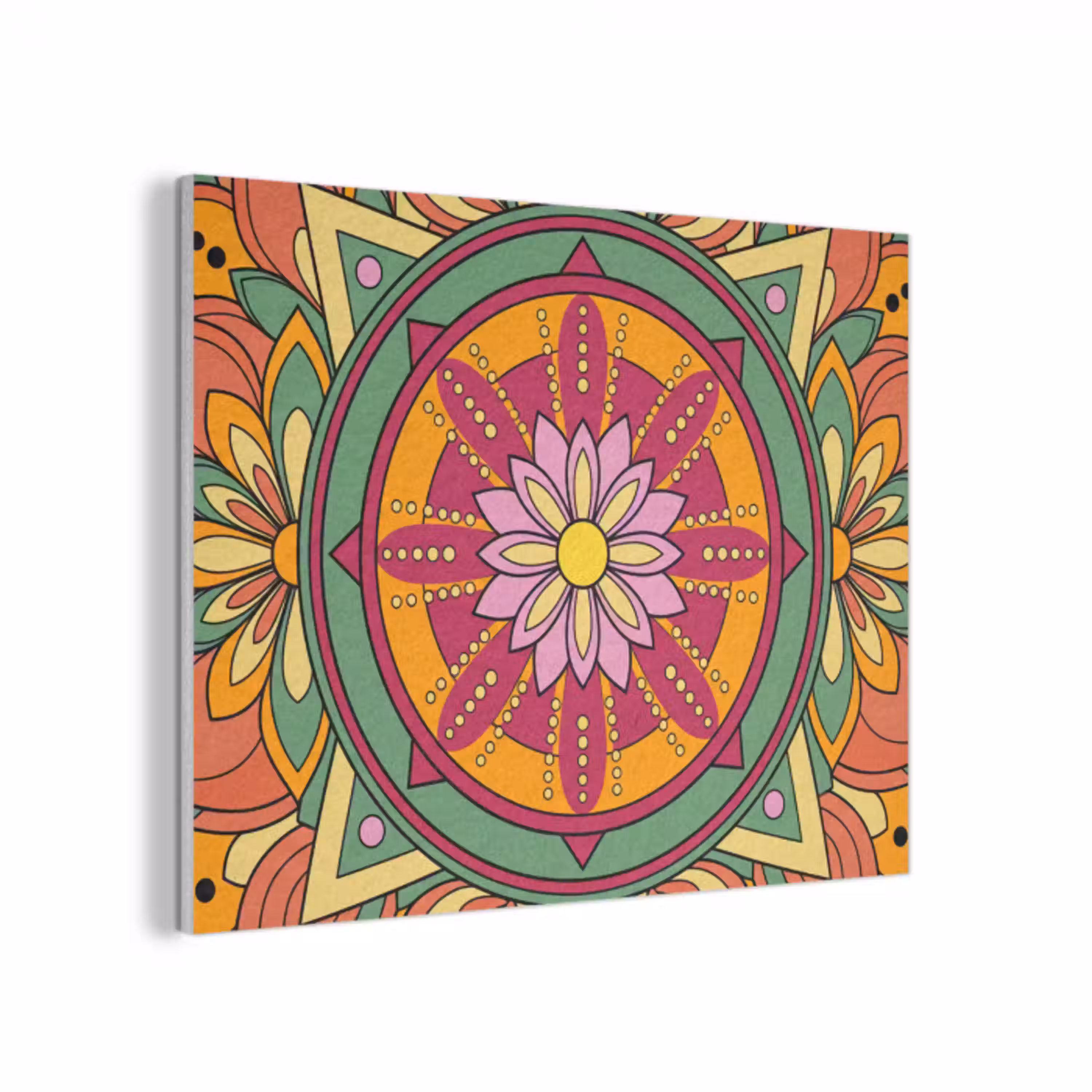 Mandala - Bloemen - Abstract - Kleurrijk PET vilt klein -3d