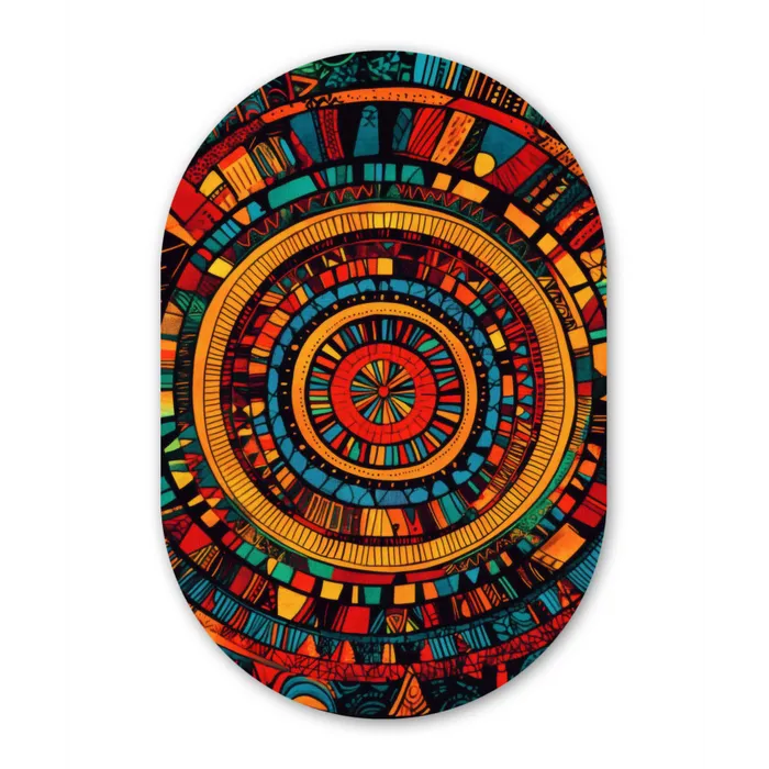 Mandala - Cirkels - Patronen Wandcirkel Ovaal Glas middel -3d