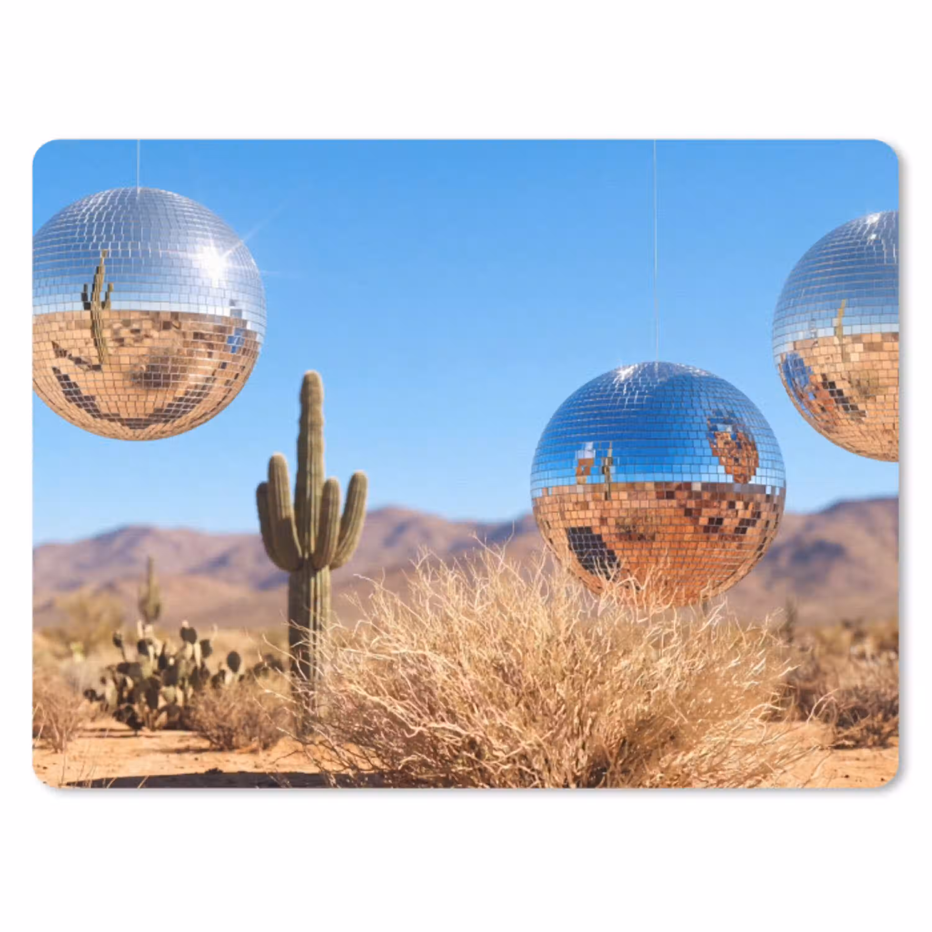 Woestijn - Spiegelbal - Kunst muismat rubber klein -3d