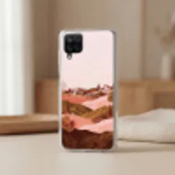 Heuvellandschap - Grafisch - Terracotta Telefoonhoesje Samsung Galaxy A12 klein -sfeer2