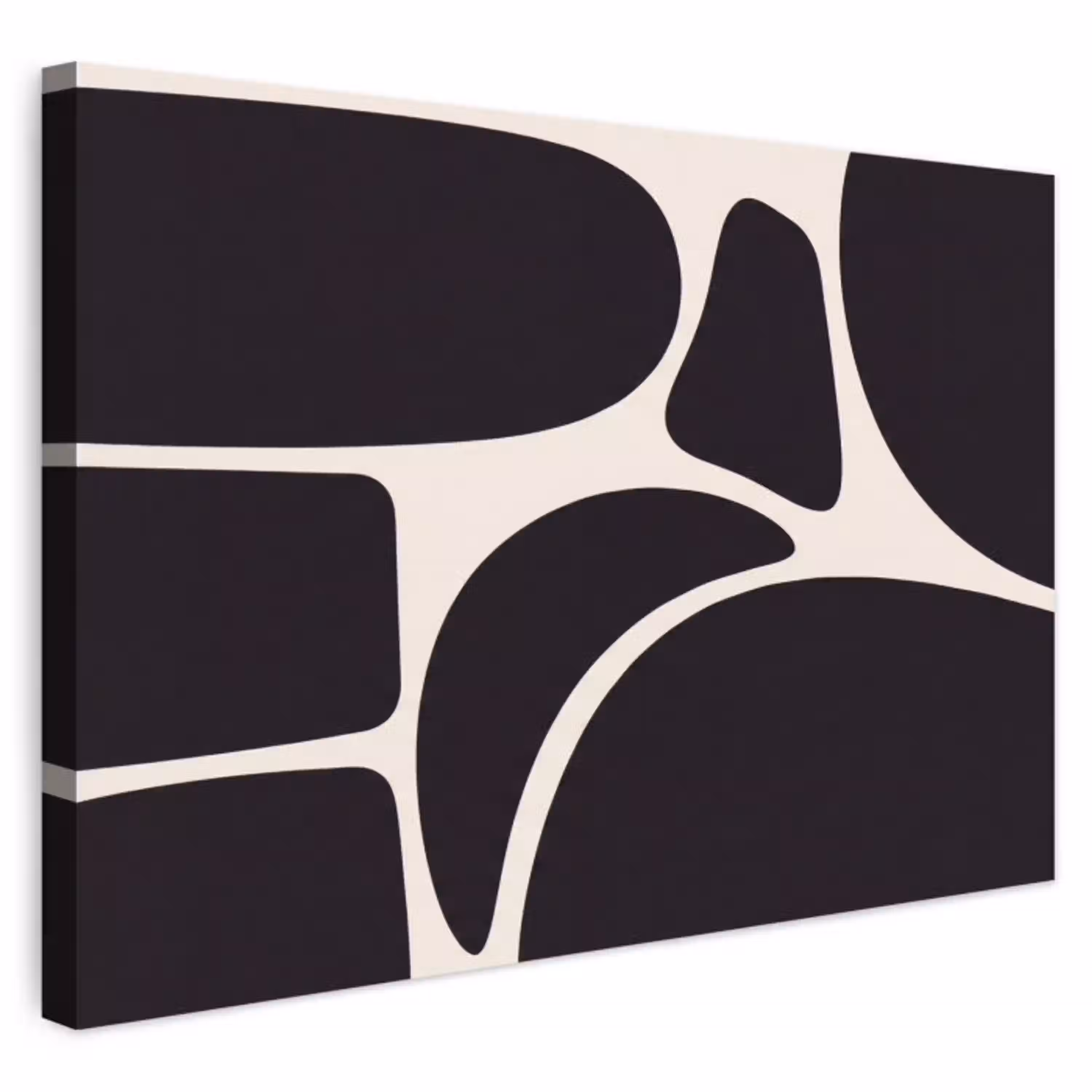 Patroon - Organisch - Zwart Tuinposter op houten frame 2 cm dik klein -3d