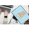 Blauw - Oranje - Tekst laptophoes neopreen klein -bureau