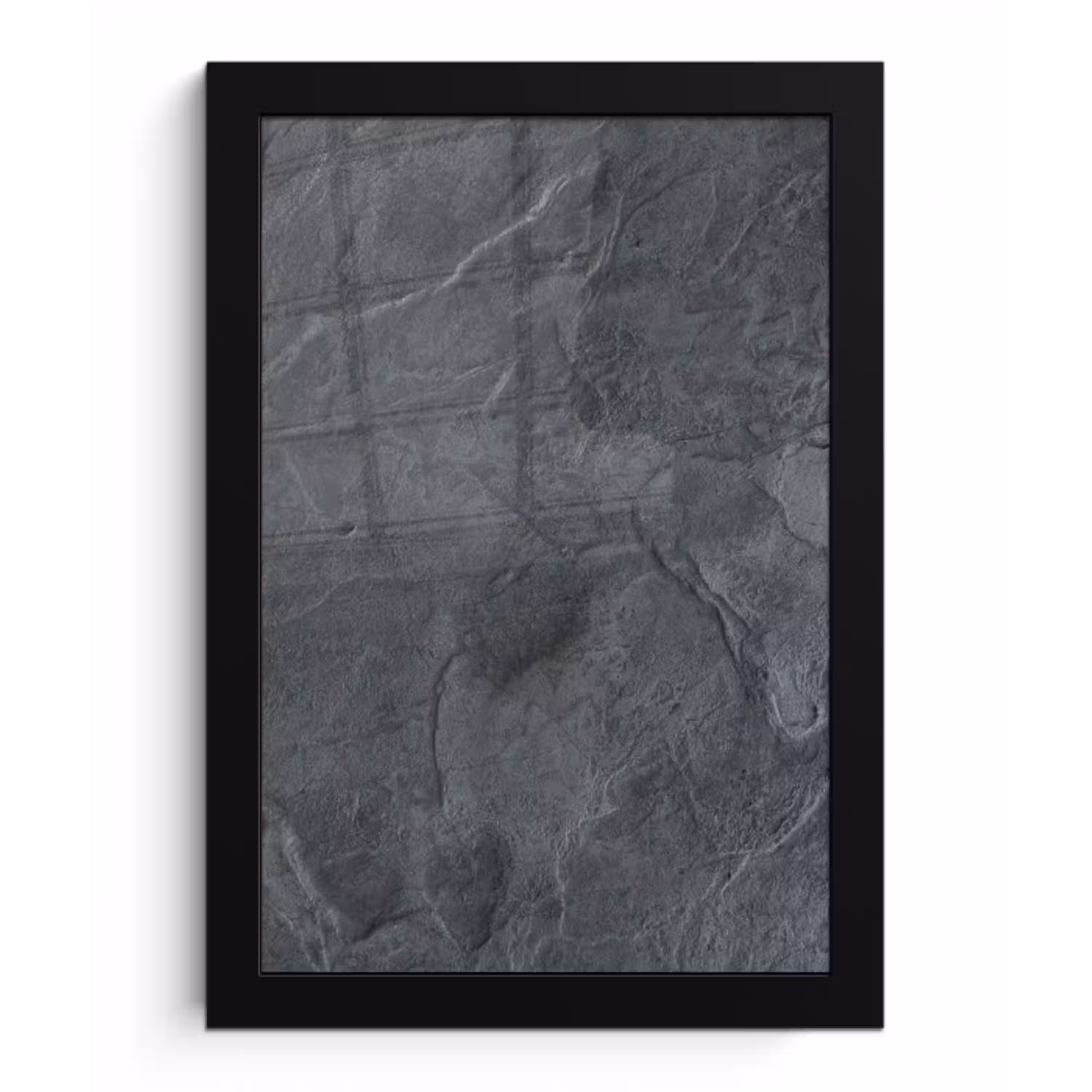 Grijs - Beton - Leisteen - Structuur - Retro fotolijst zwart zonder passe partout klein -3d