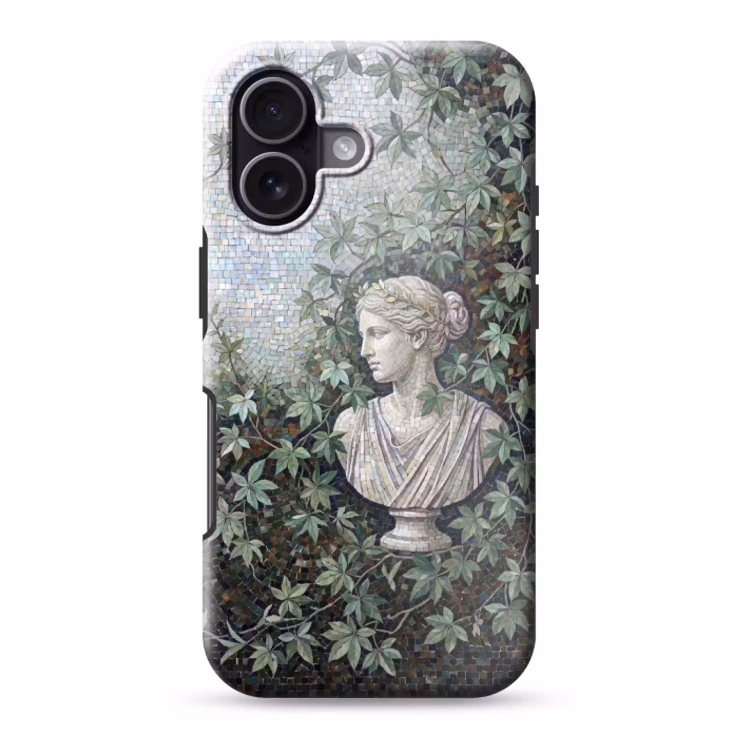 Vrouw - Klassiek - Mozaiëk - Natuur - Groen Toughcase MagSafe Apple iPhone 17 klein -3d