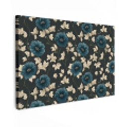 Botanisch - Bloemen - Blauw Tuinposter op houten frame 2 cm dik klein 845 -3d