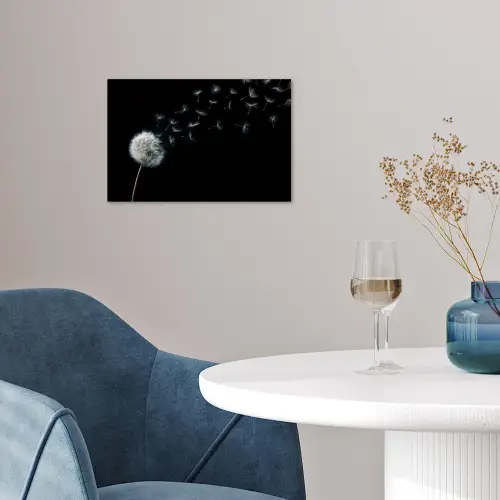 Paardenbloem - Zwart - Natuur poster papier klein -sfeer3