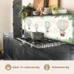 Aquarel - Luchtballonnen - Pastel keuken achterwand 2 middel -usp_NL
