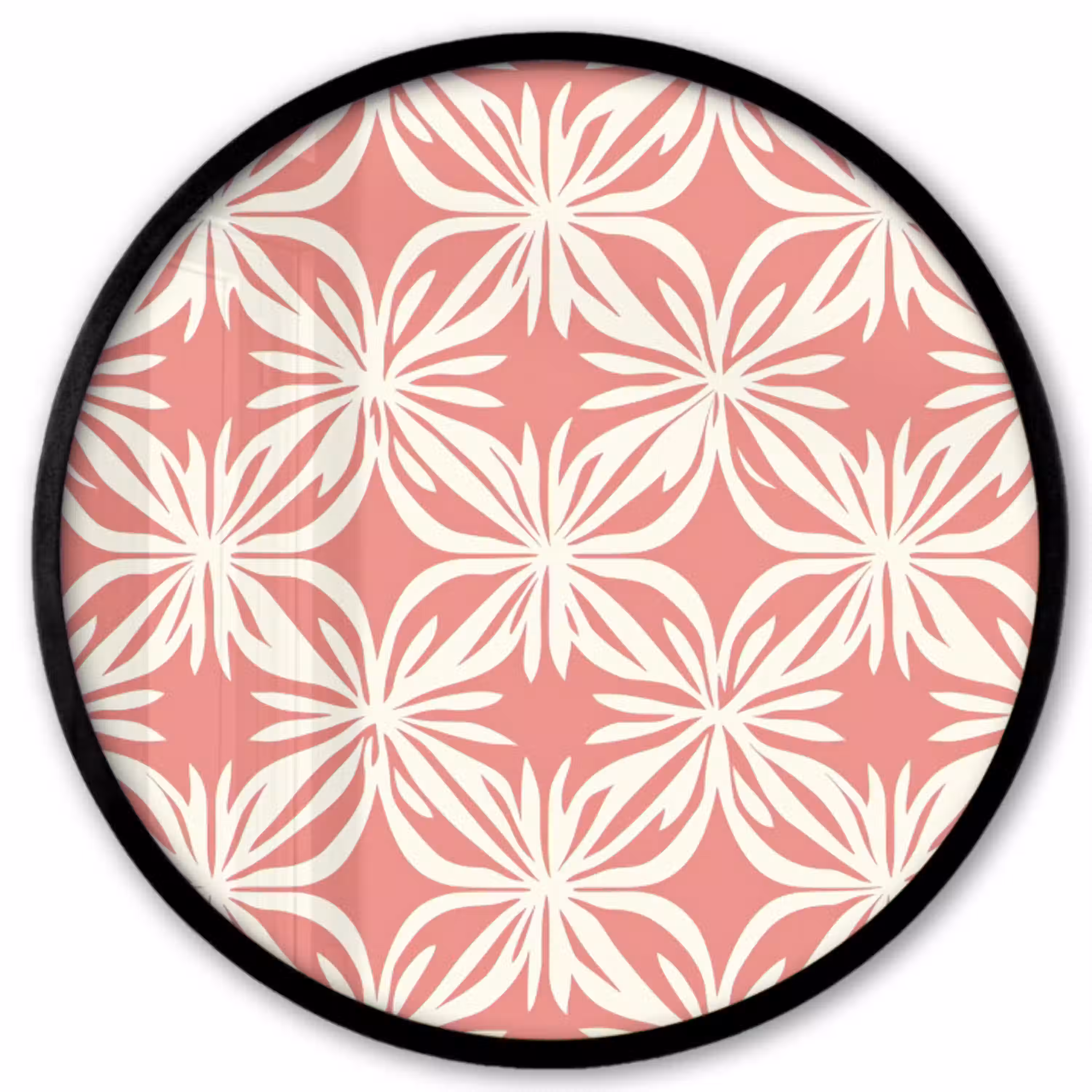 Roze - Bloemenmotief - Wit - Modern Fotolijst rond zonder passe partout klein 856 -3d