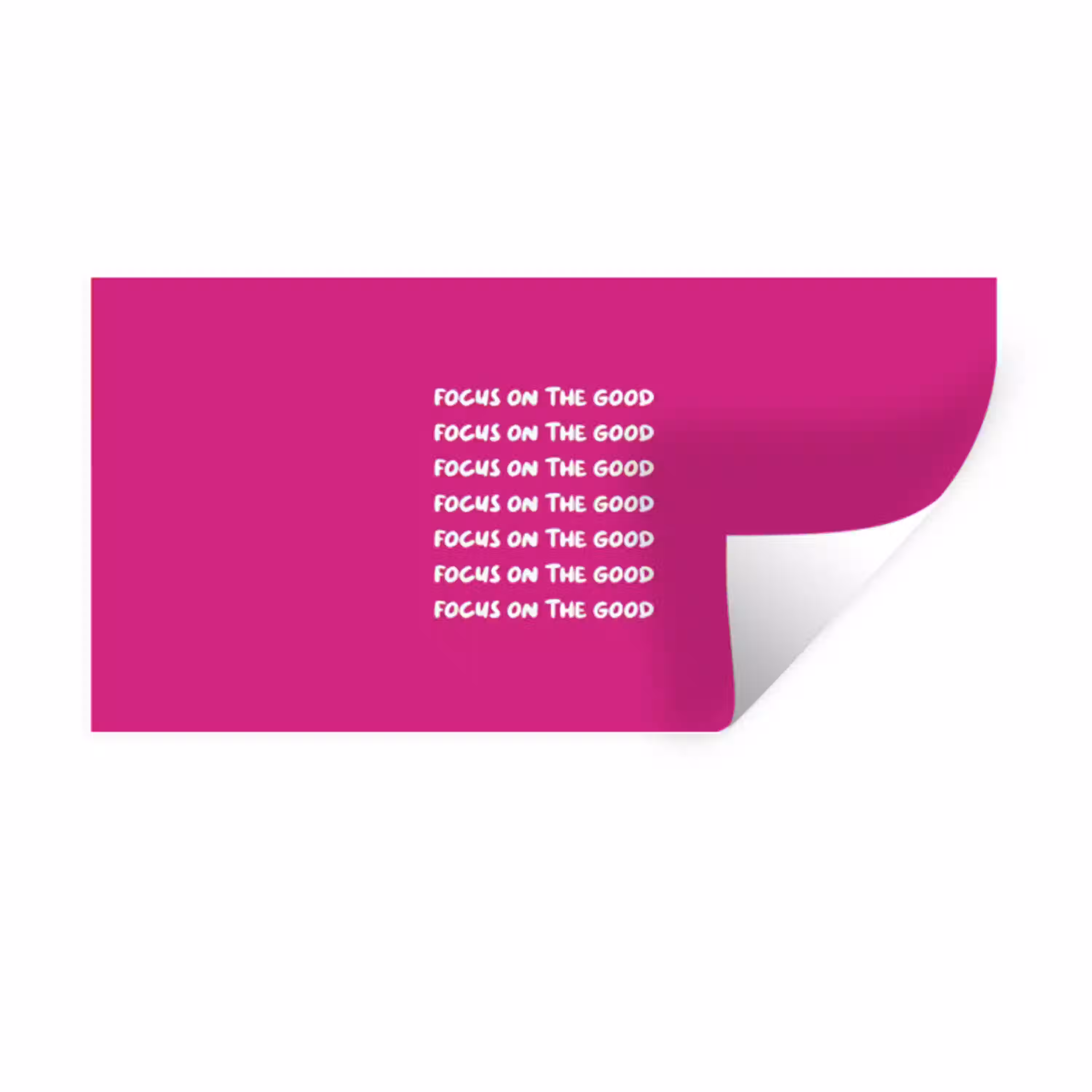 Focus on the good - Roze - wit Muursticker klein -3d