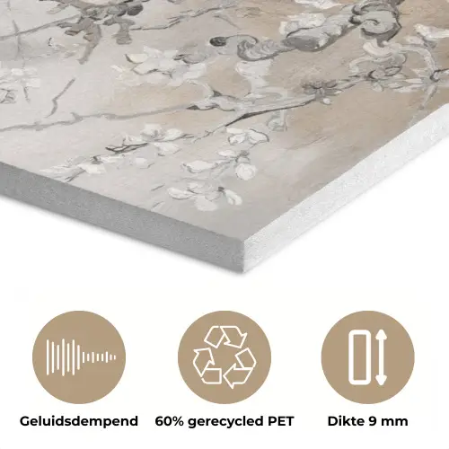 Amandelbloesem - Kunst - Van Gogh - Beige - Abstract PET vilt klein -closeup_NL