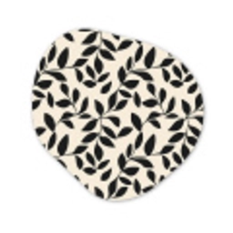 Elegant - Patroon - Zwart - Beige Wandcirkel Organisch Aluminium middel 851 -3d