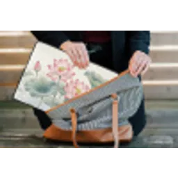 Aquarel - Lotusbloemen - Kleurrijk laptophoes neopreen klein -tas