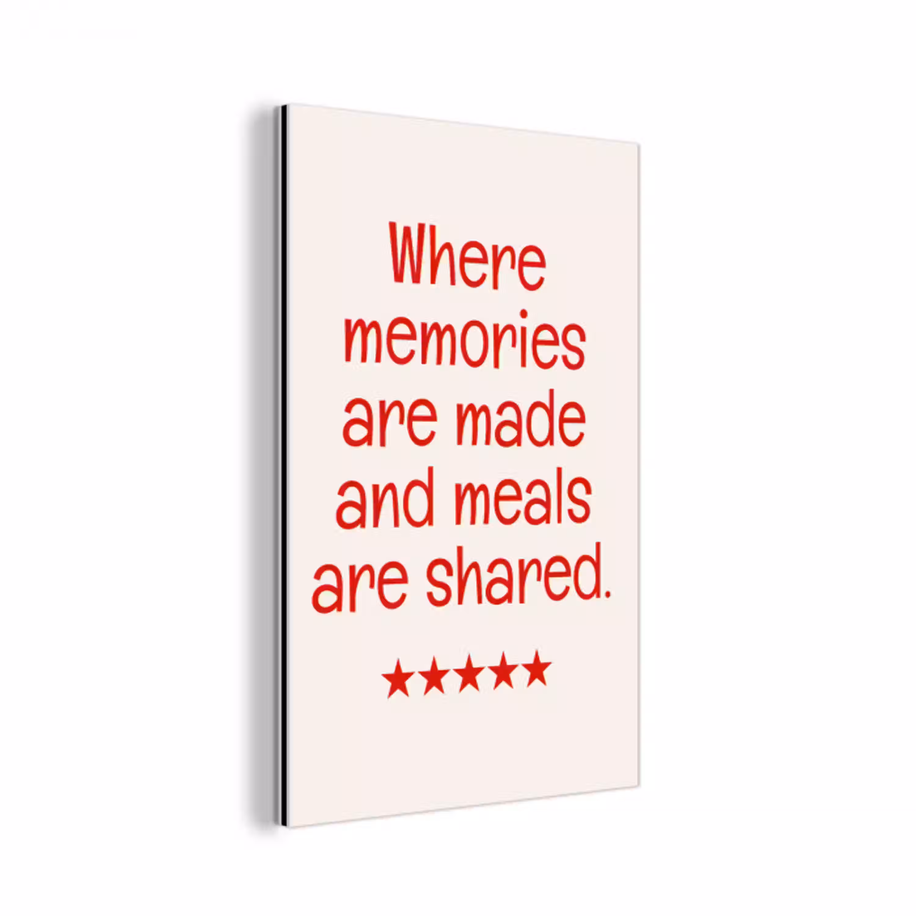 Quote - Sterren - Rood - Memories aluminium wit klein -3d