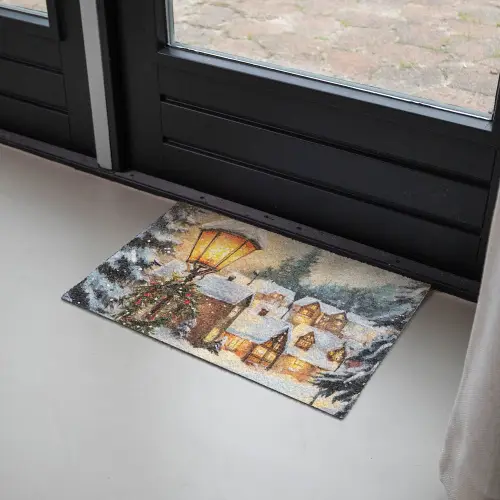 Kerstdorp - Huizen - Sneeuw - Kerst Deurmat klein -sfeer2