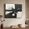 Modern - Zwart wit - Abstract - Kunst Textielframe zwart klein -sfeer3