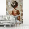 Vrouw - Verf - Abstract - Beige - Modern fotobehang vinyl groot -woonkamer