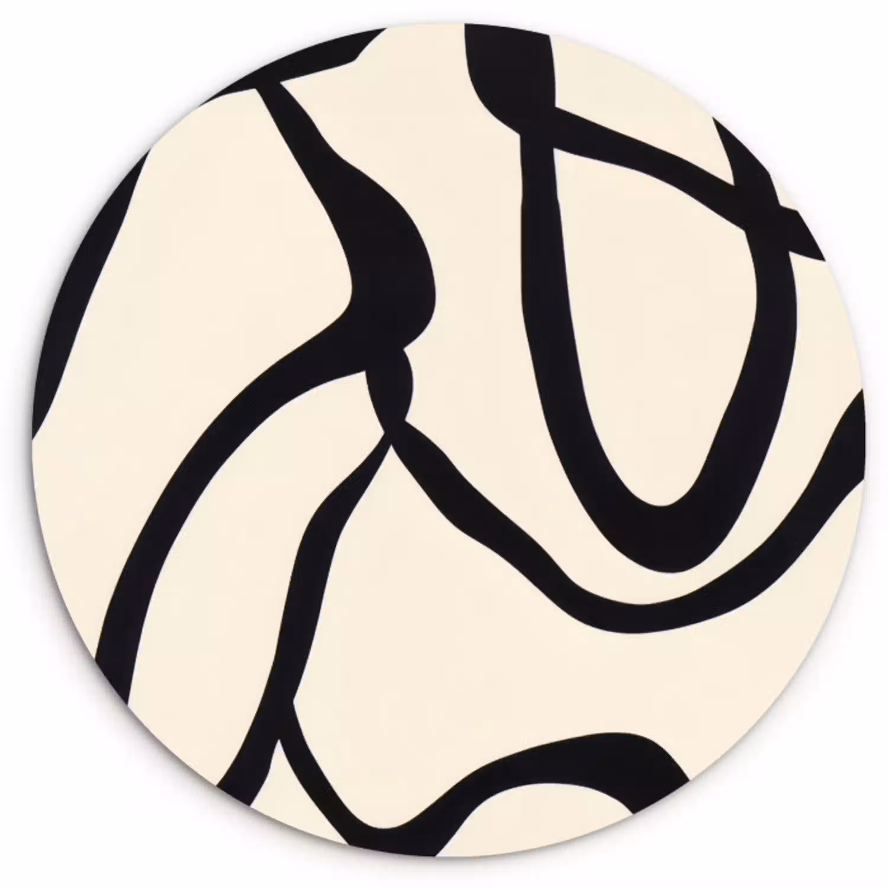 Abstract - Lijnen - Modern - Beige Wandcirkel kunststof plaat 5mm dik klein -3d