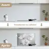 Stilleven - Bloemen - Zwart wit - Klaproos - Botanisch keuken achterwand spatscherm klein -voor_na_FR
