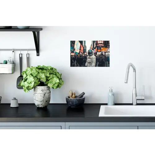 Stad - Mensen - Astronaut - Wit Muursticker klein -keuken