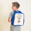 Olifant in een luchtballon Kinderrugzak - Blauw middel -sfeer2