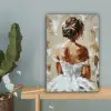 Vrouw - Verf - Abstract - Beige - Modern canvas 2cm klein -sfeer4